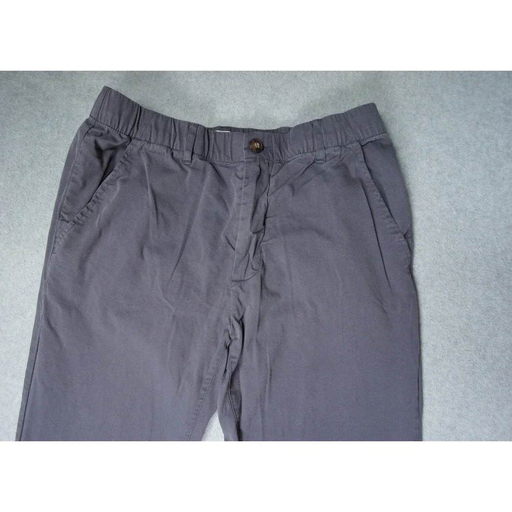 Marine Layer Pants Mens Small Gray Chino Slim Straight Fit Elastic Waist Casual